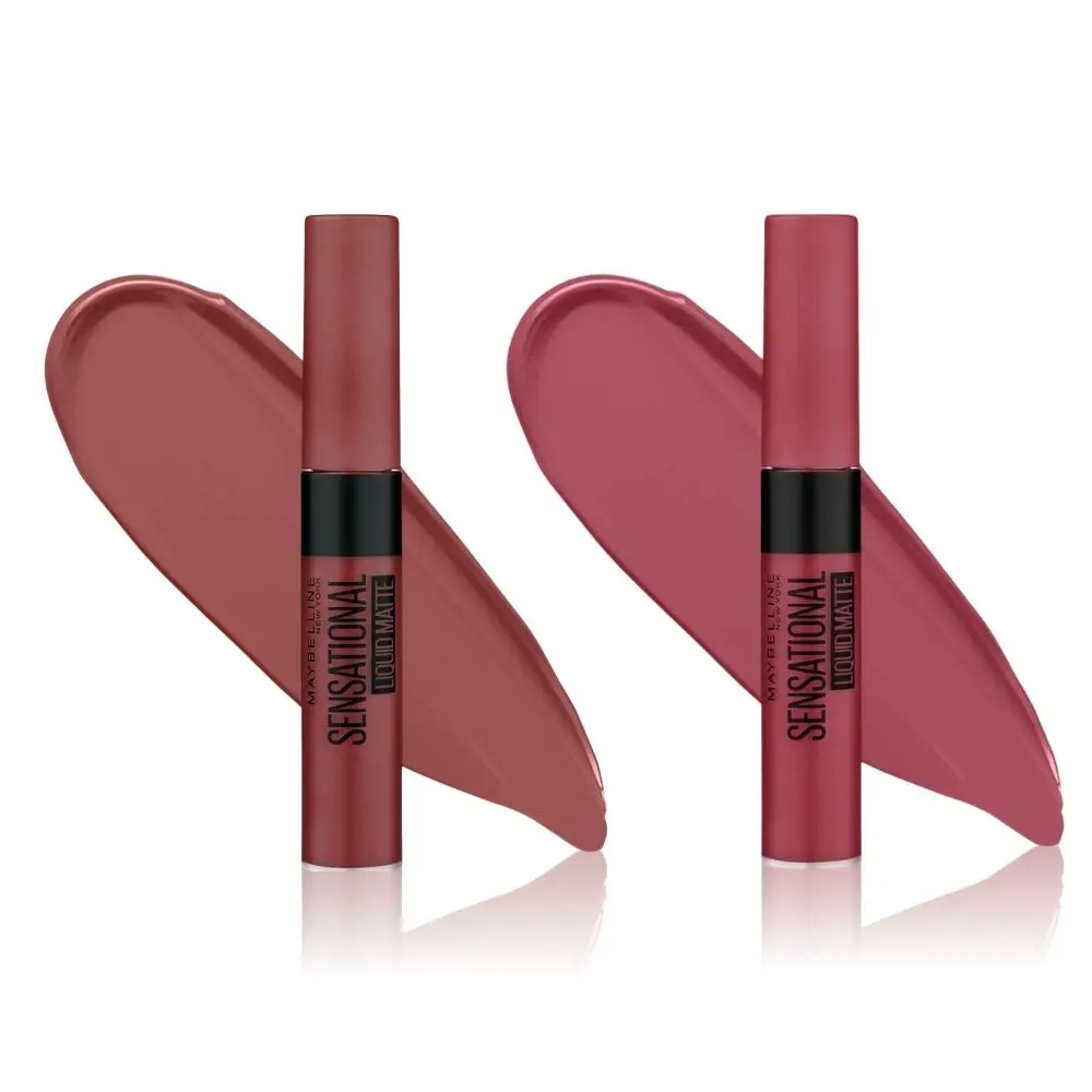 Maybelline New York Sensational Liquid Matte Lipstick 21 Nude Nuance (7 ml)+Touch of Spice (7ml)