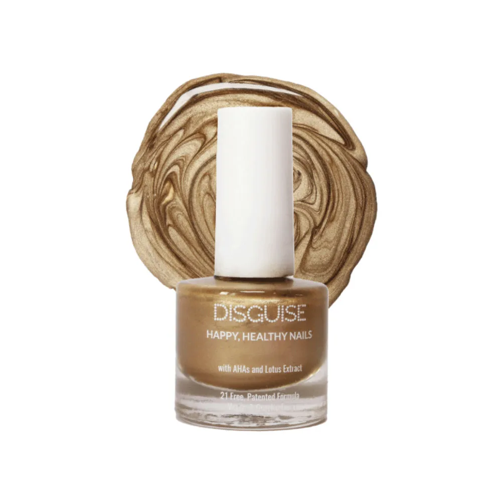 Disguise Cosmetics Happy Healthy Nail Polish with Ahas and Lotus Extract - Chrome Gold 143