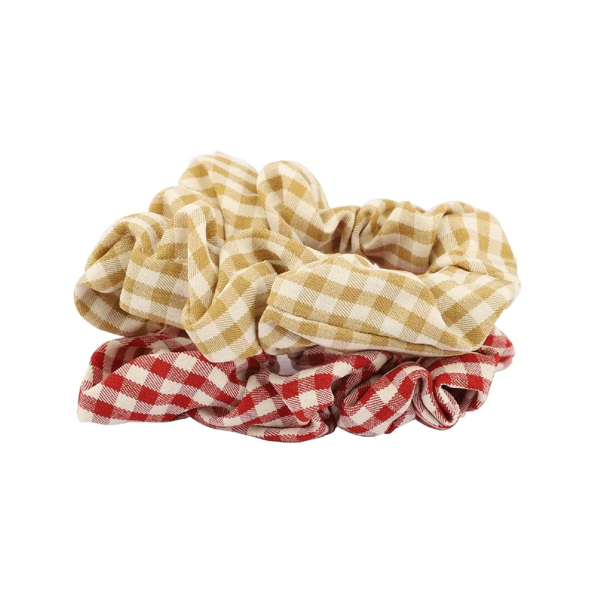 Bellofox Plaid Scrunchies - Set Of 2