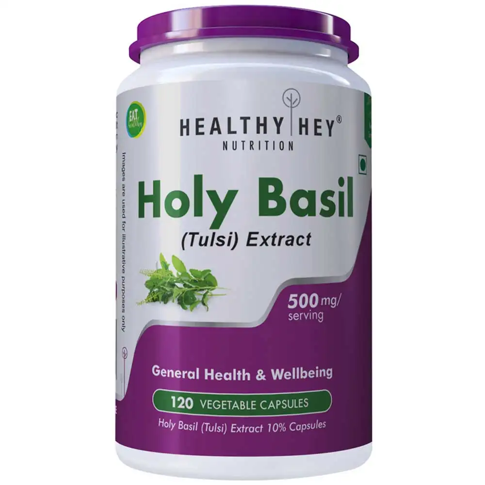 HealthyHey Nutrition Holy Basil (Tulsi) Extract,  120 capsules