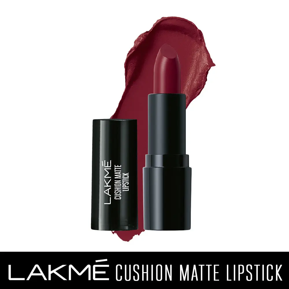 Lakme Cushion Matte Lipstick, Burgundy Bloom (4.5 g)