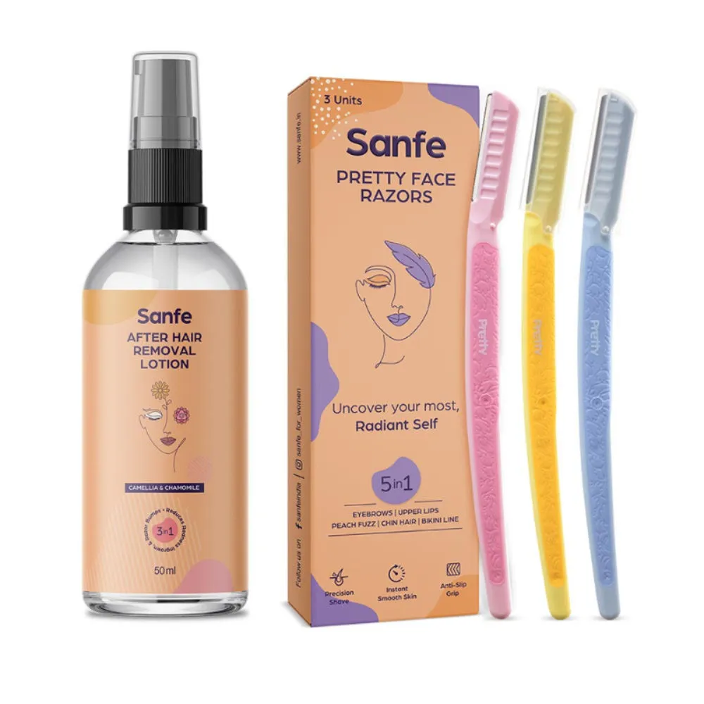 Sanfe Pretty Women Face Razor And After Hair Removal Lotion For Women