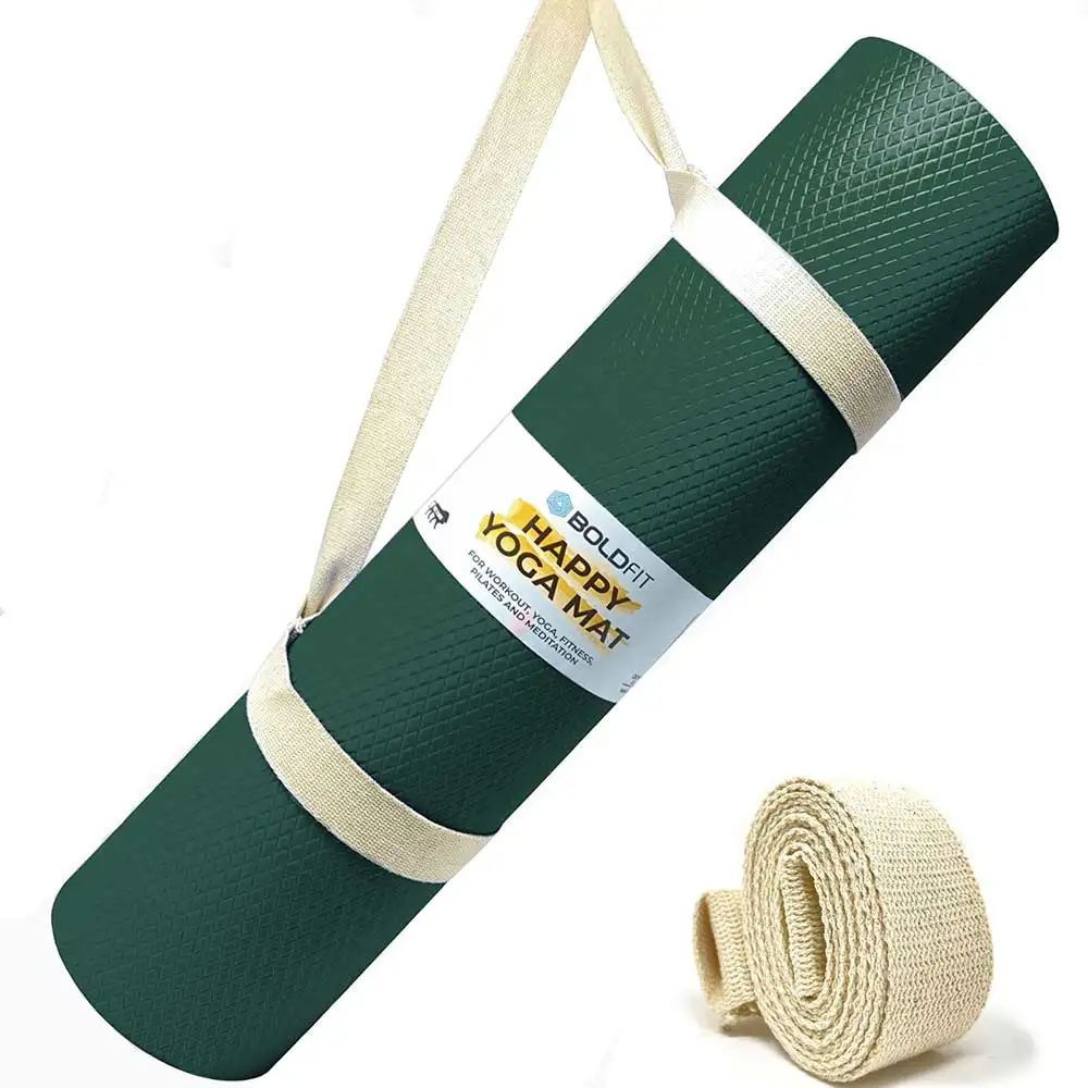 Boldfit EVA Material Yoga Mat with Carrying Strap,  Army Green  6 mm