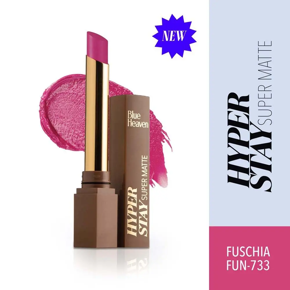 Blue Heaven Hyperstay Super Matte Lipstick -Fuschia Fun, 733, 2.2gm