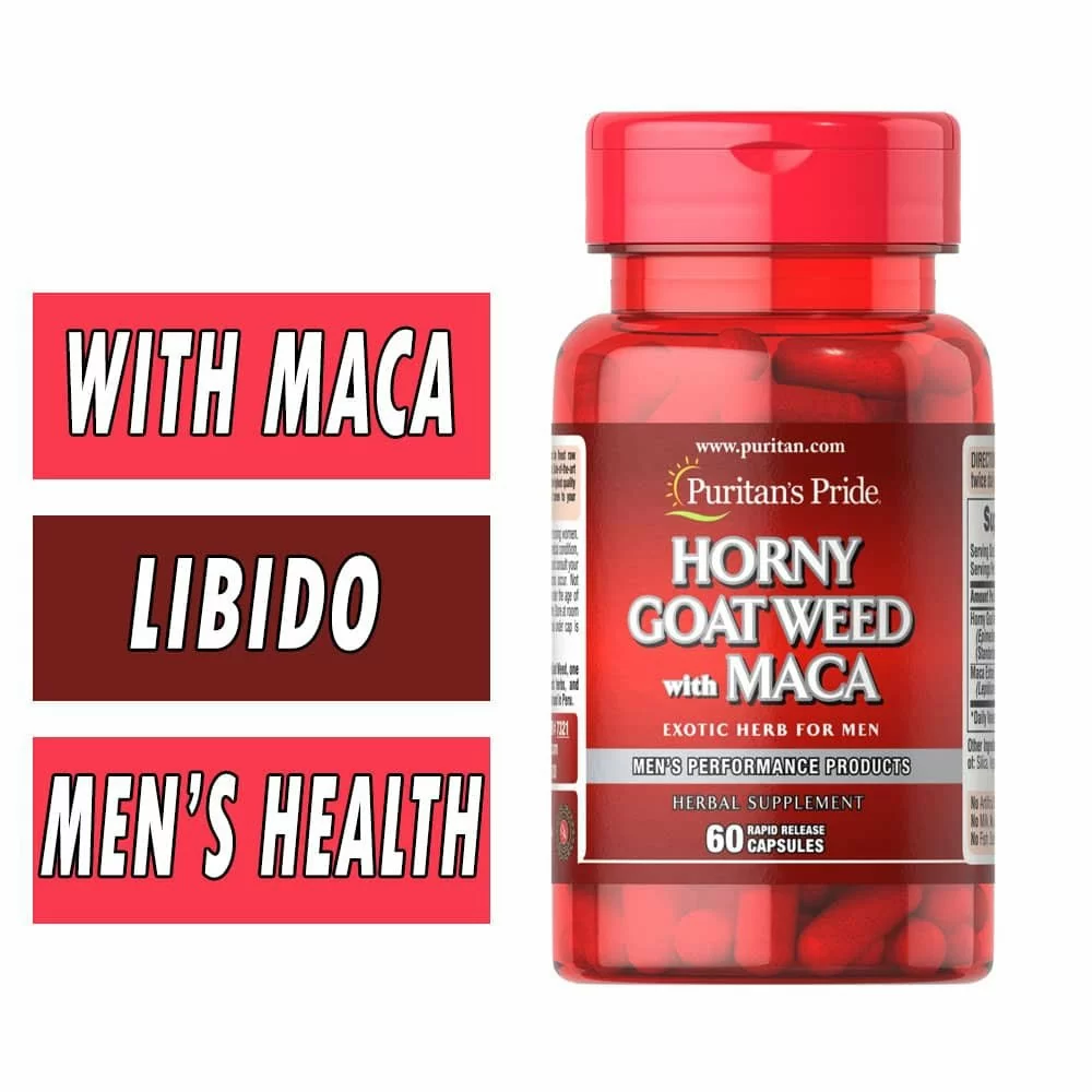 Puritan's Pride Horny Goat Weed with Maca - 60 Capsules