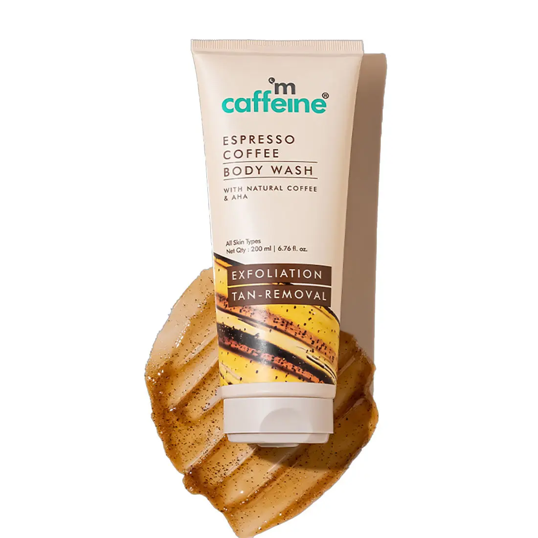 mCaffeine Exfoliating coffee Body Wash Mildly Exfoliates| Shower Gel For Men & Women (200ml)