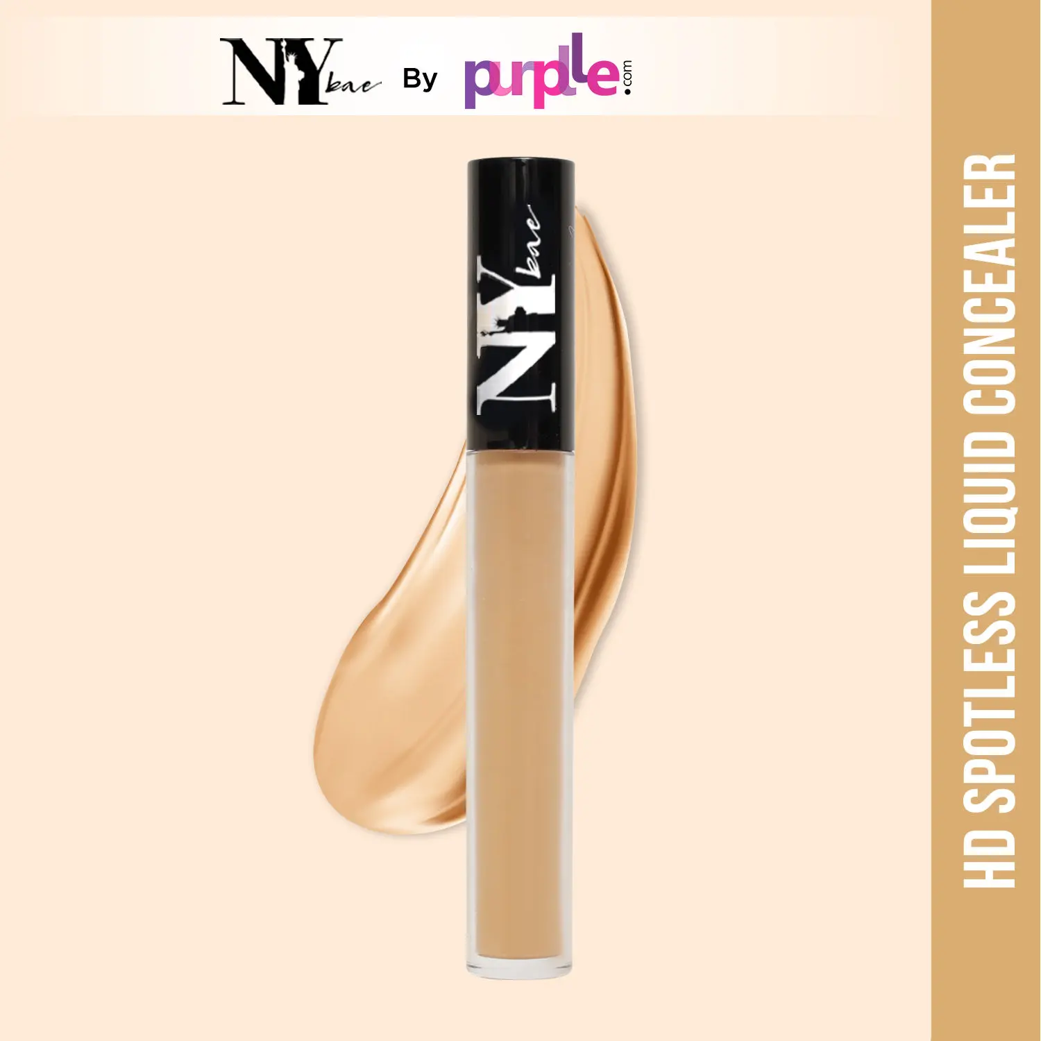 NY Bae HD Spotless Liquid Concealer - Coffee Pretzel 5 (3 ml) | Dark Skin | Yellow Undertone |  Enriched with Oils | Long Lasting