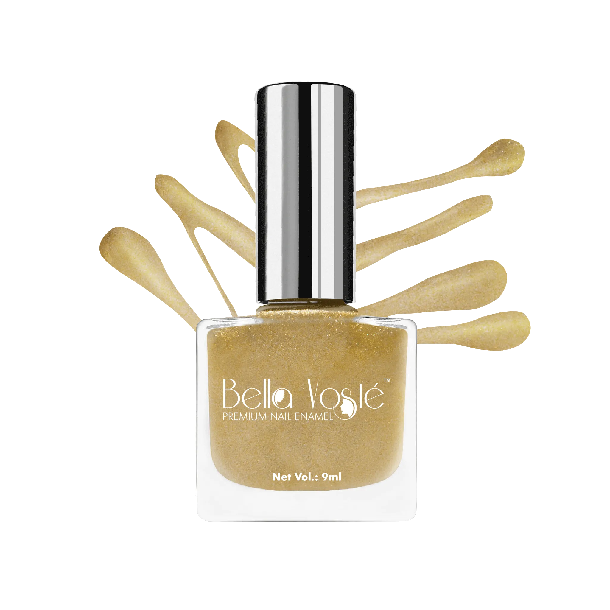 Bella Voste Shimmer Nail Paint - Glitter Gold