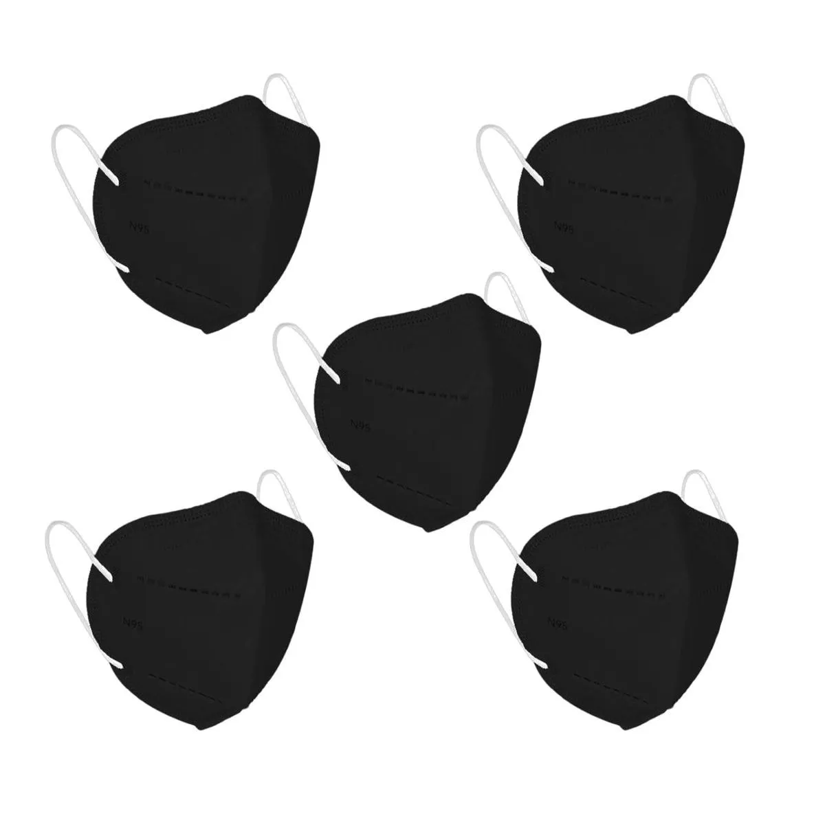 OOMPH Pack Of 5 Kn95/n95 Anti-pollution Reusable 5-layer Mask (black)