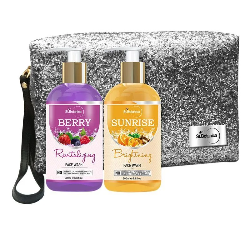 St.Botanica Face Cleansing Combo Berry Face Wash + Sunrise Face Wash & Pouch