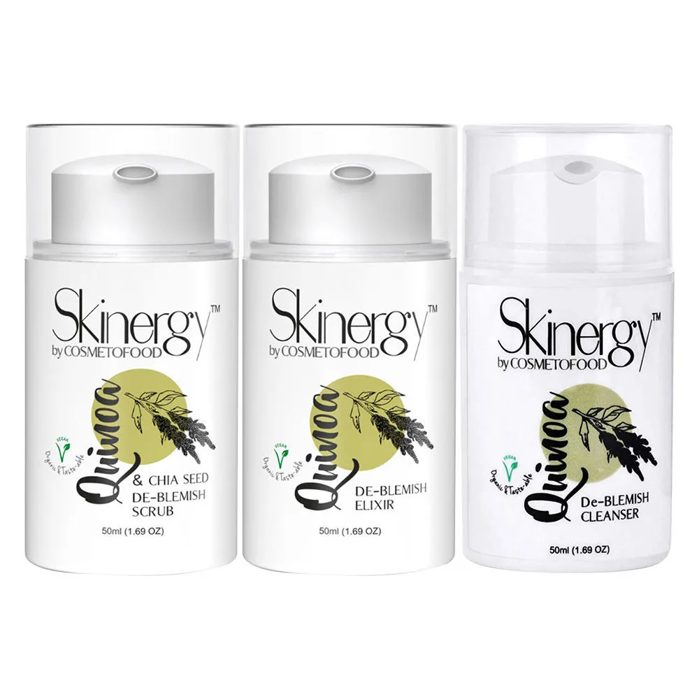 Cosmetofood Skinergy Quinoa De-Blemish Scrub Cleanser Elixir Combo Pack