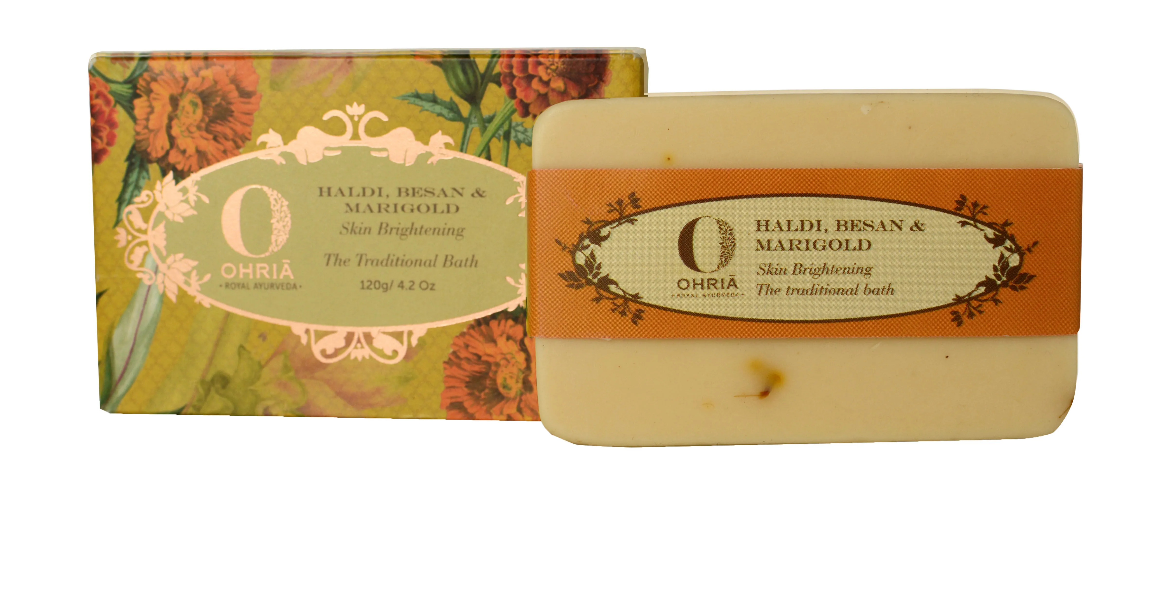 Ohria Ayurveda Haldi Besan & Marigold Bathing Bar - Skin Brightening Soap