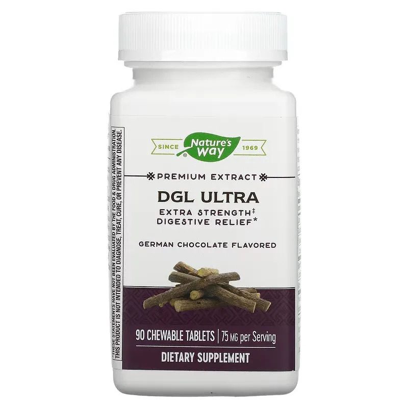 DGL Ultra, Extra Strength Digestive Relief, German Chocolate, 75 mg, 90 Chewable Tablets