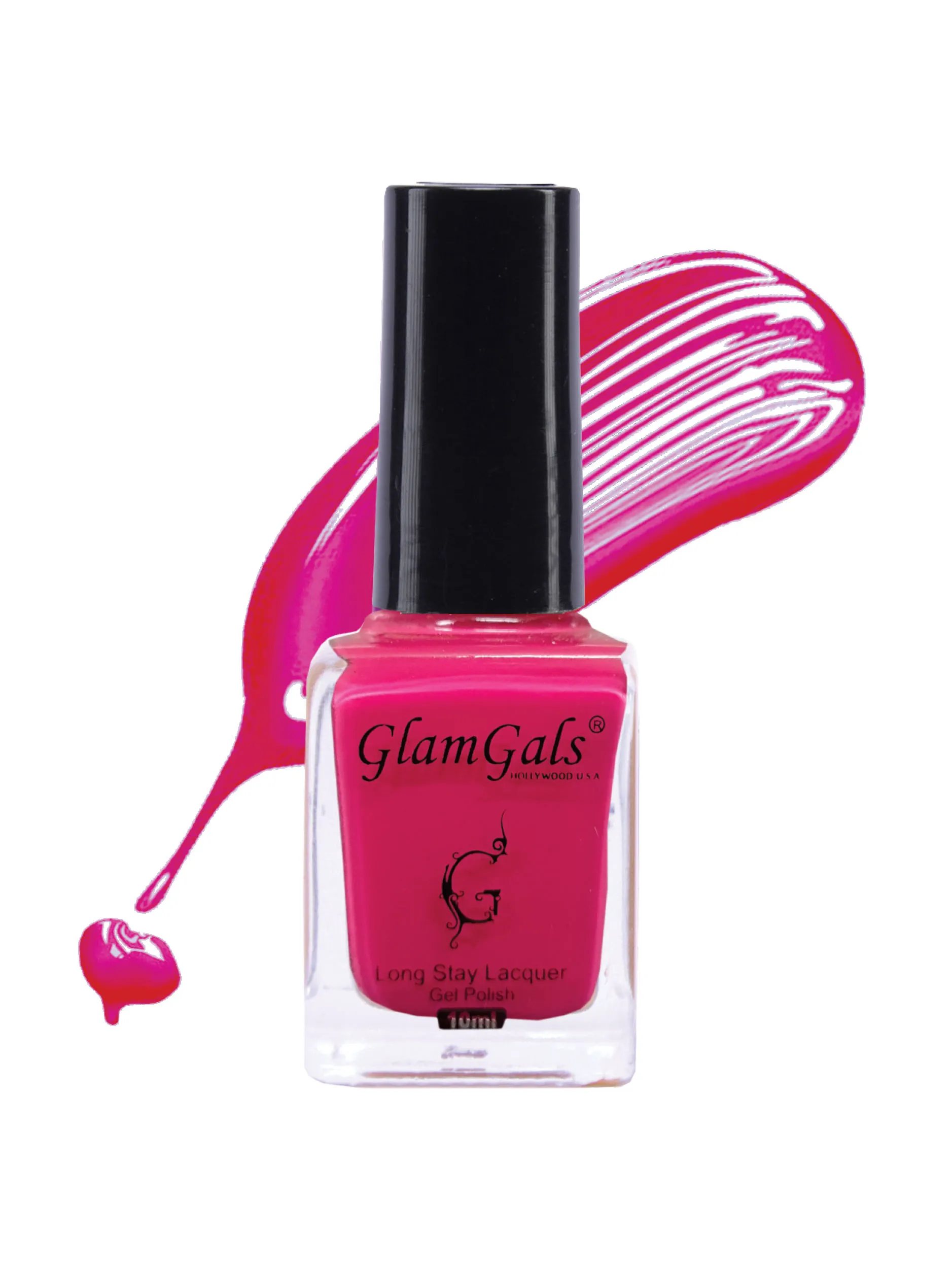 GlamGals Long Stay Lacquer,pastel Nail Polish ( Neon Pink )