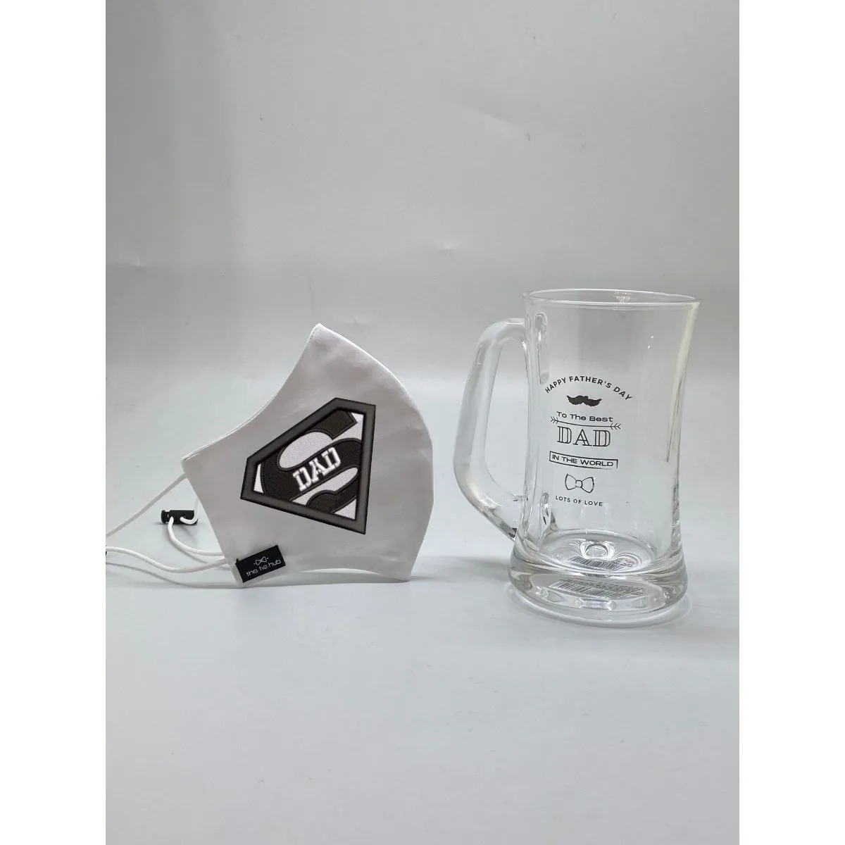 The Tie Hub SUPER DAD b/w Face Mask with Beer Mug