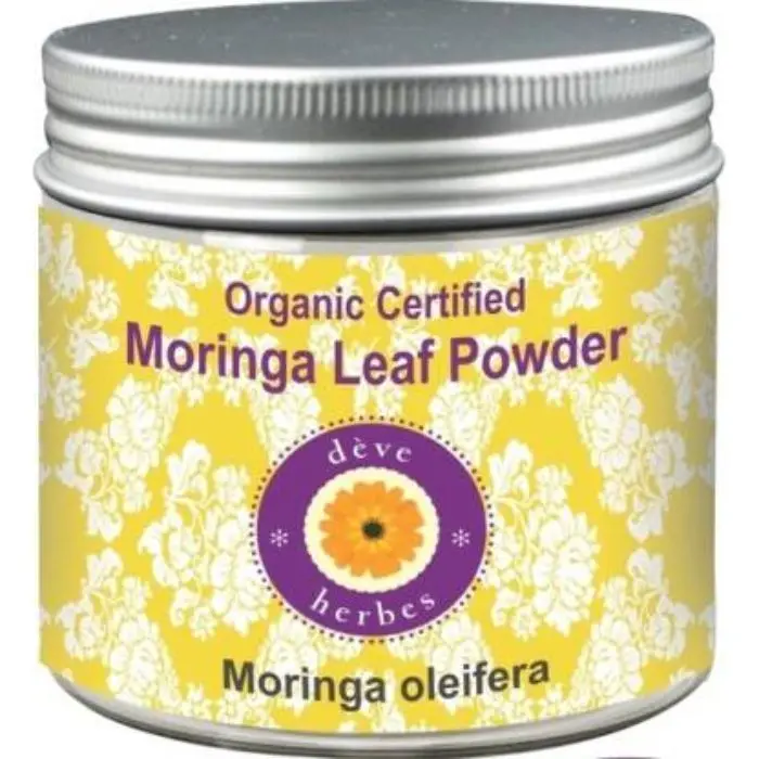 Deve Herbes Pure Moringa Leaf Powder (Moringa oleifera) 200gm Organic Certified 100% Natural Therapeutic Grade