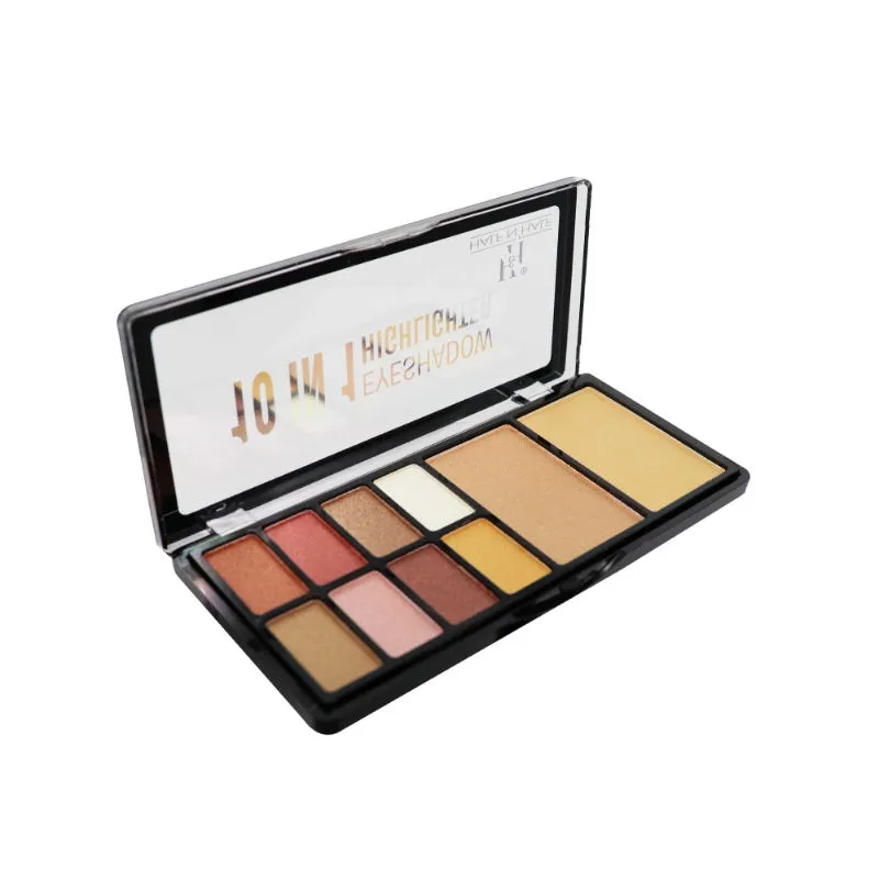 Half N Half 10 In 1 Eyeshadow & Highlighter Makeup Kit Multicolor Palette-01