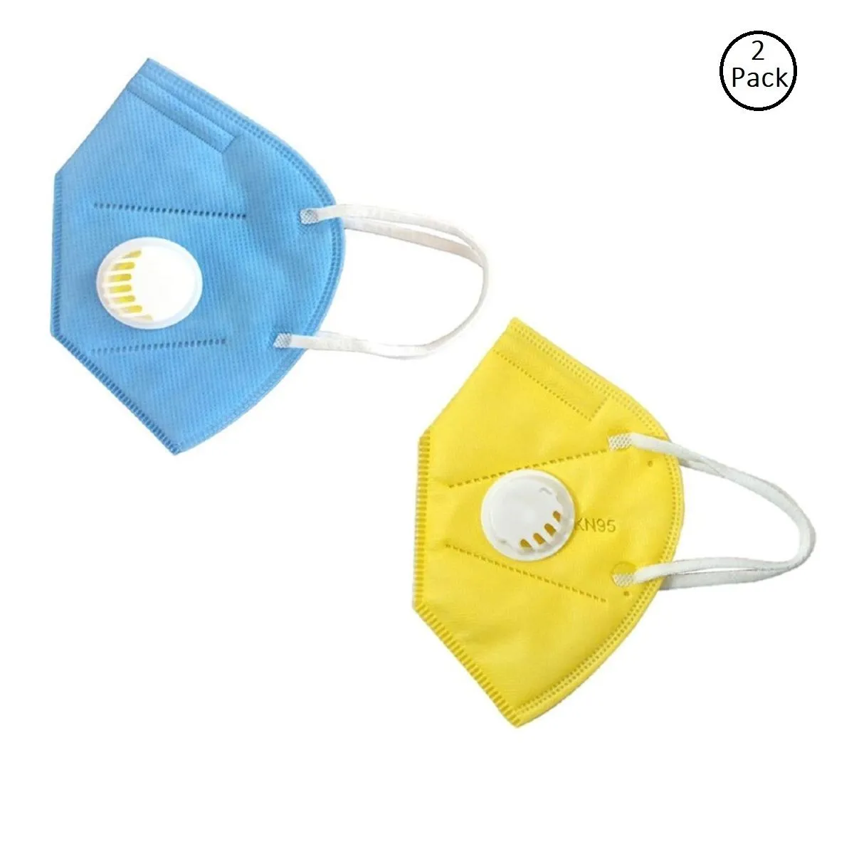 OOMPH Pack of 2 Anti-Pollution Reusable 5 Layer Mask - Blue Yellow