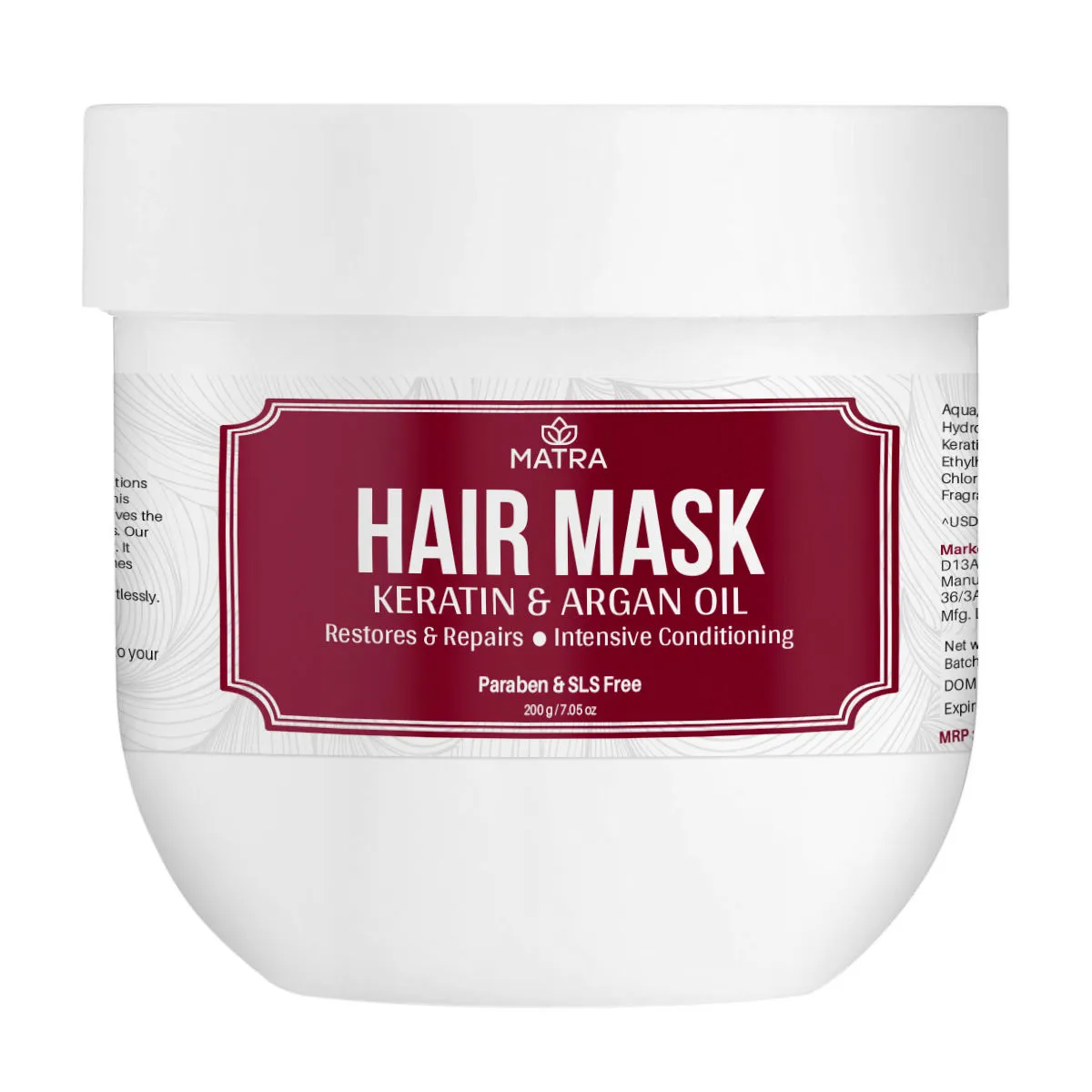 Matra Deep Conditioning Argan Oil & Keratin Hair Mask Sulphate & Paraben Free for Dry & Damaged Hair