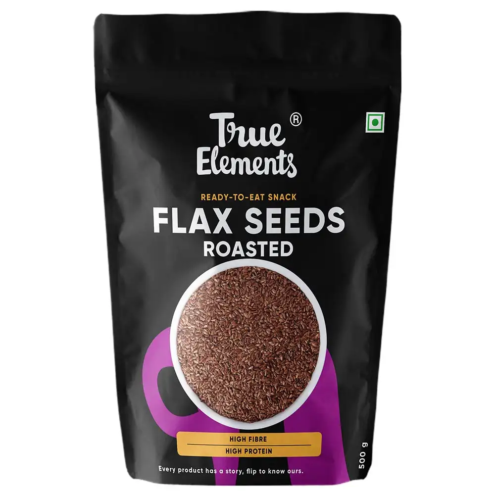 True Elements Roasted Flax Seeds,  Unflavoured  0.5 kg