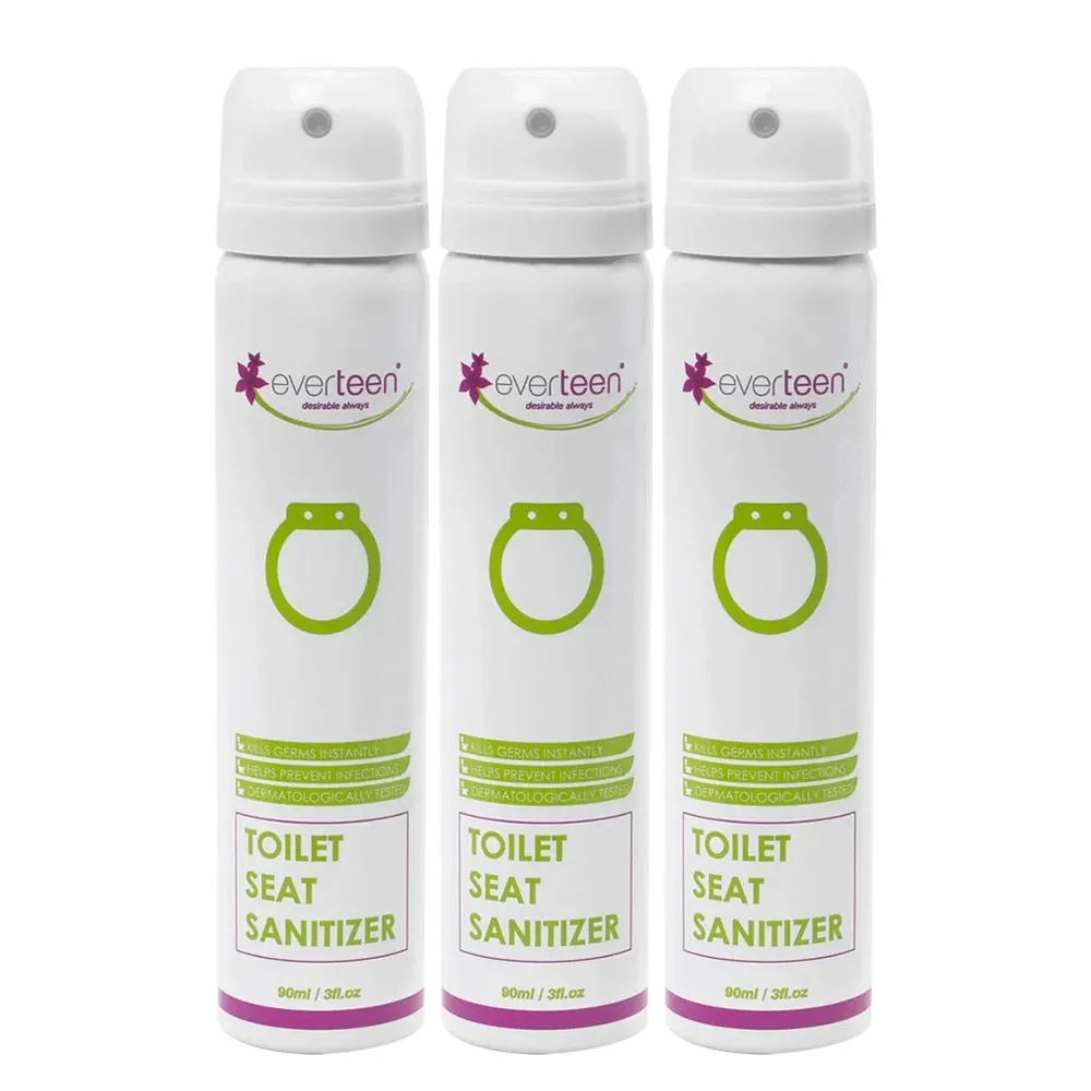 Everteen Instant Toilet Seat Sanitizer Spray for Women - Pack of 3