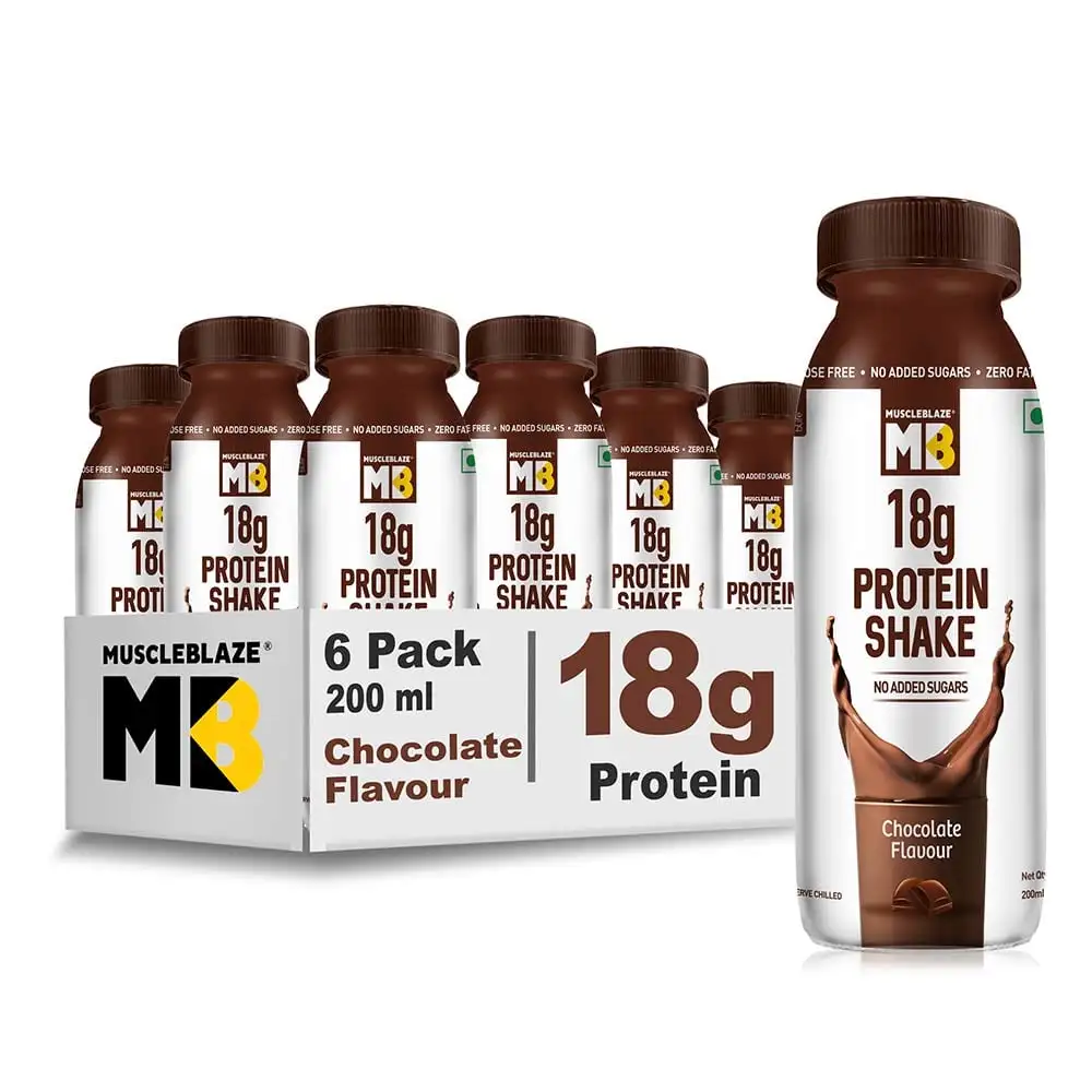 MuscleBlaze 18g Protein Shake (No Added Sugar),  1 Piece(s)/Pack  Assorted