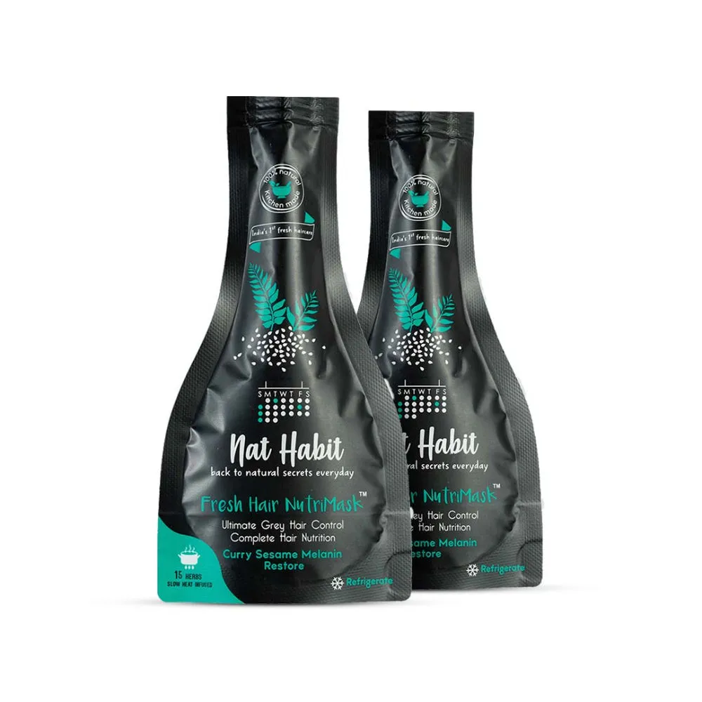 Nat Habit Fresh Hair Nutrimask with Curry Sesame Melanin Restore - Pack of 2