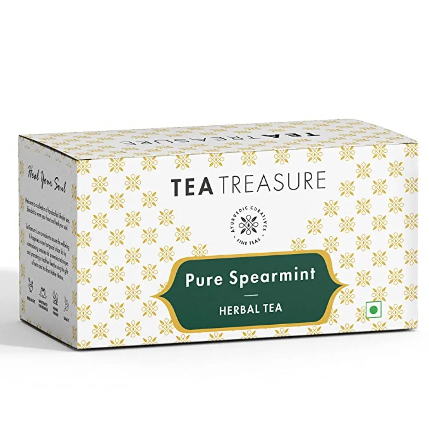 Tea Treasure Spearmint Herbal Infusion Tea - 1 Teabox (18 Pyramid Tea Bags)