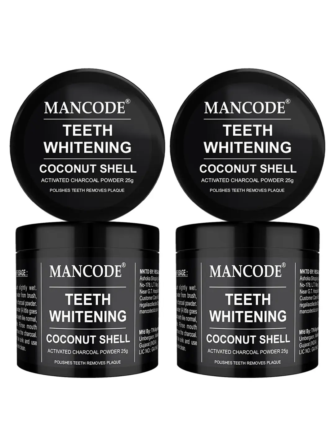 Mancode Teeth Whitening,25gm Each (Pack of 2)