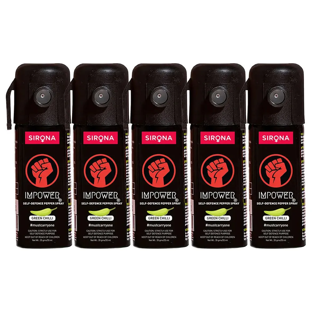 ImPower Self Defence Green Chilli Pepper Spray - Pack Of 5