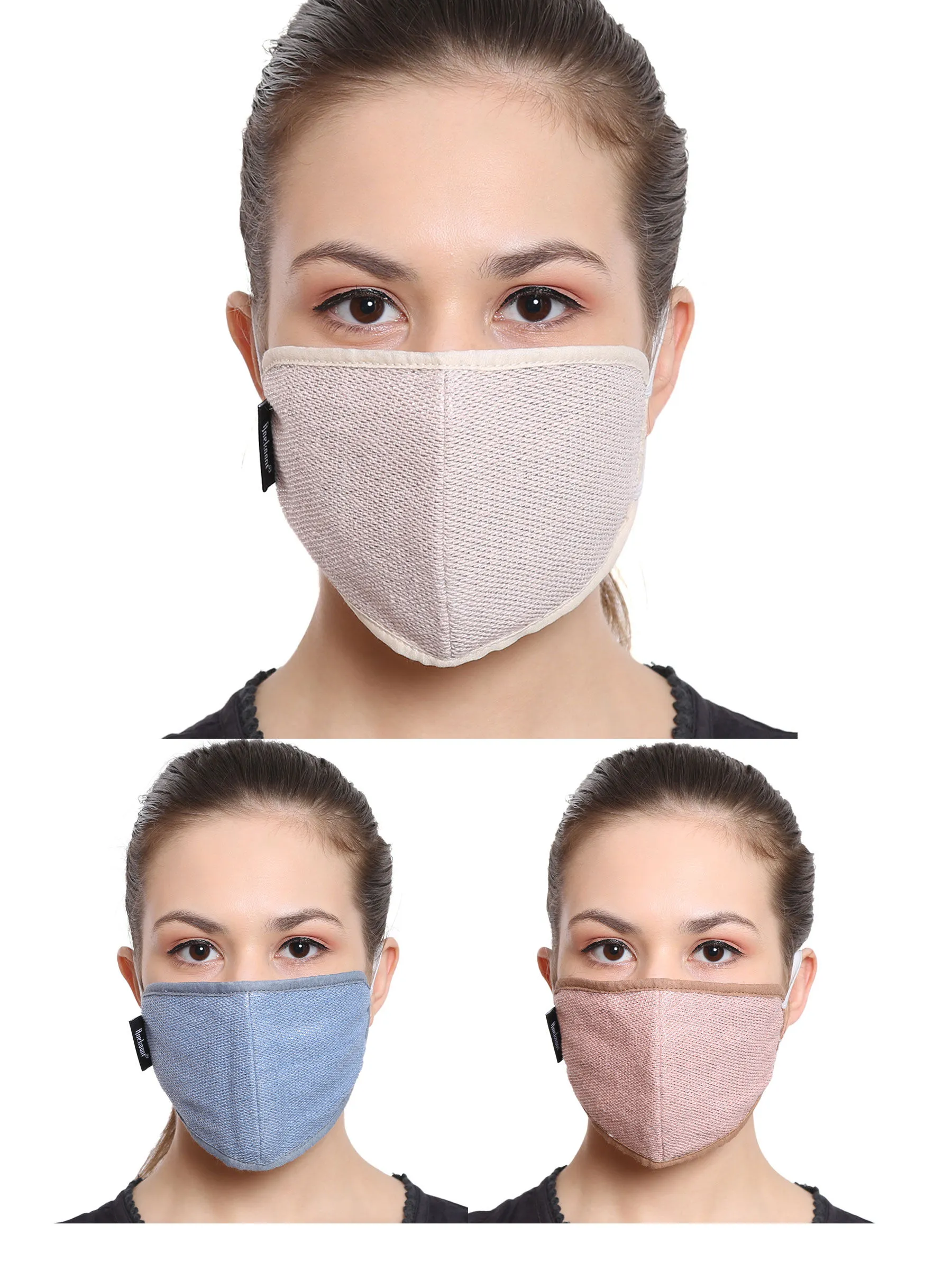 Anekaant Multicolor 3-Ply Reusable Cotton Lurex Fabric Fashion Mask (Pack Of 3)