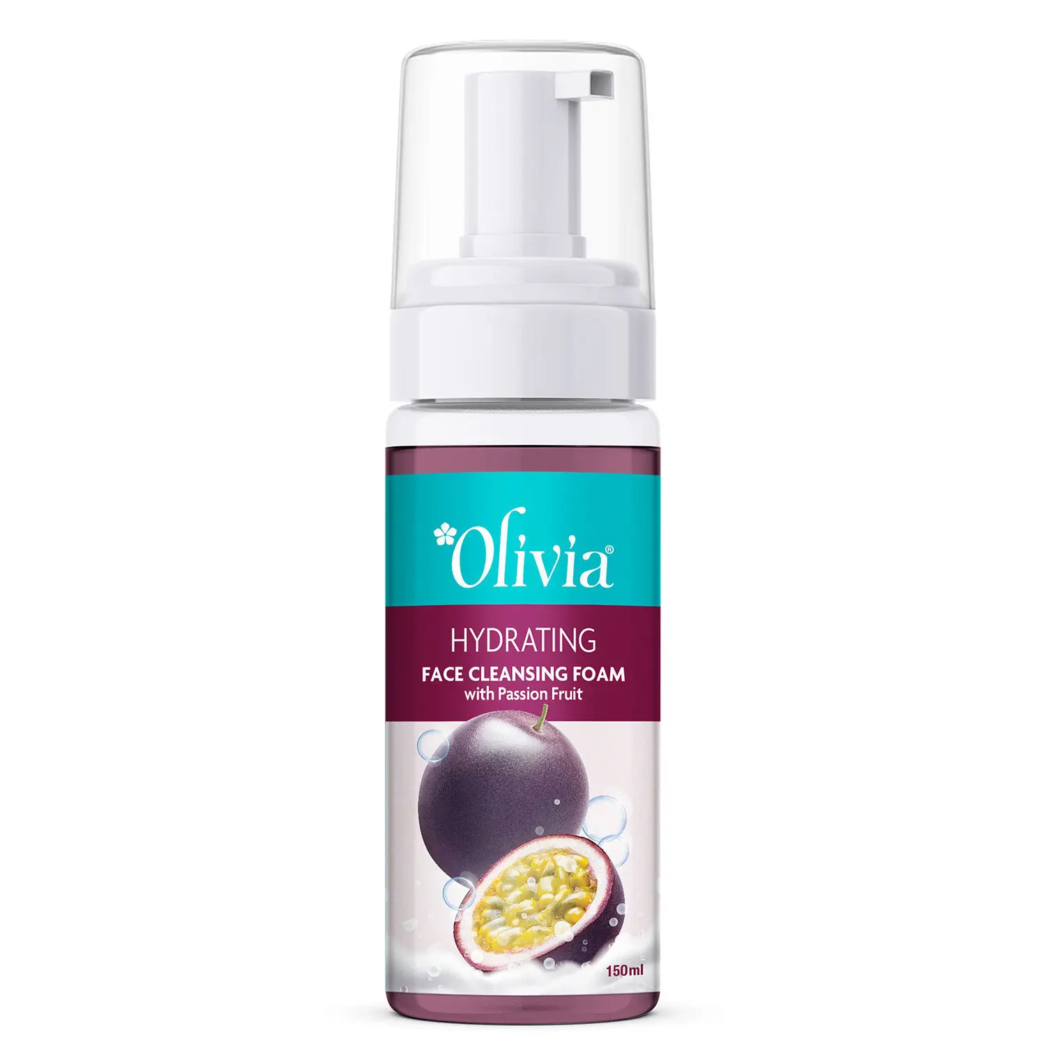 Olivia Clarifying Face Cleansing Foam with Passion Fruit - 150ml - Antioxidant Benefits, Reduces Skin Irritation, Hydrates & Rejuvenates Skin, Skin Glow