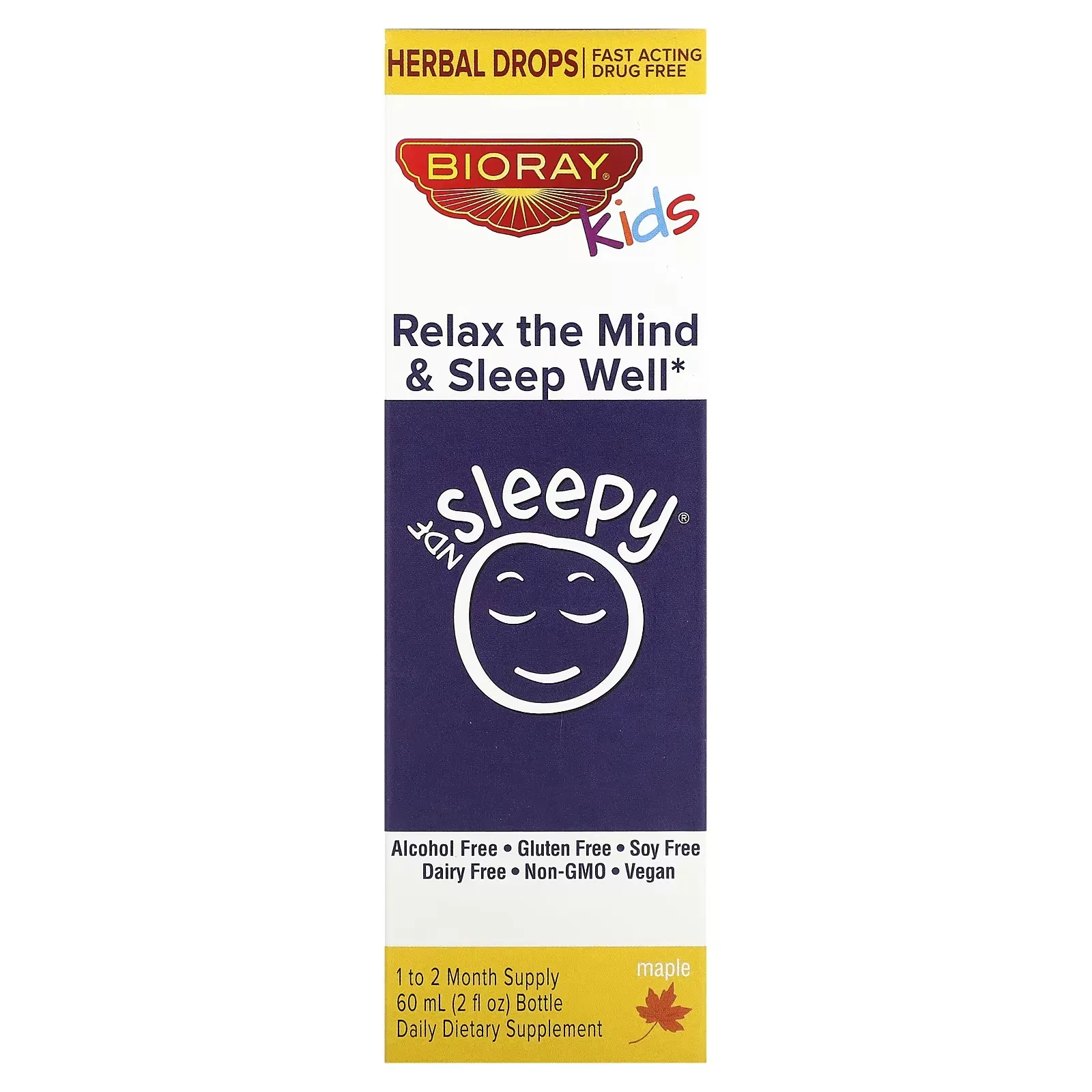 Kids, NDF Sleepy, Relax The Mind & Sleep Well, Maple, 2 fl oz (60 ml)