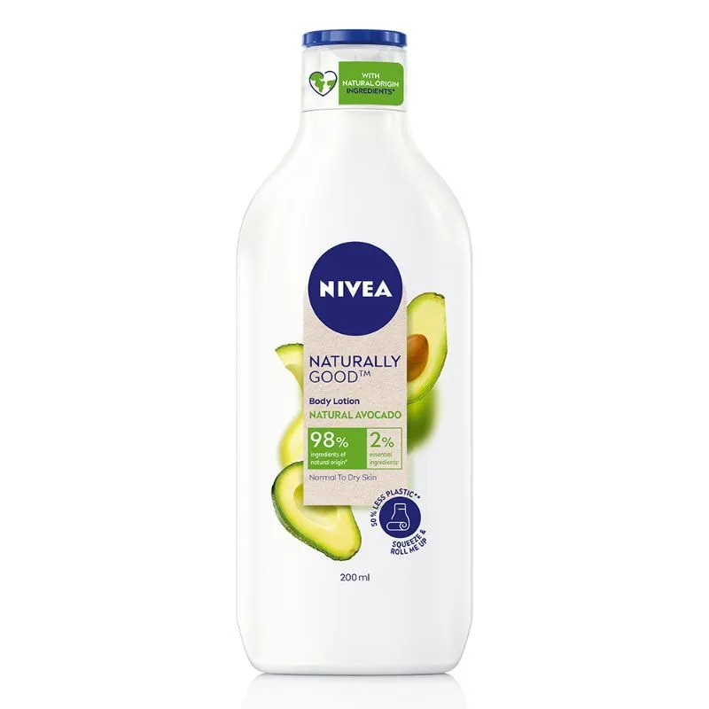 NIVEA Naturally Good, Natural Avocado Body Lotion, For Normal to Dry Skin, No Parabens