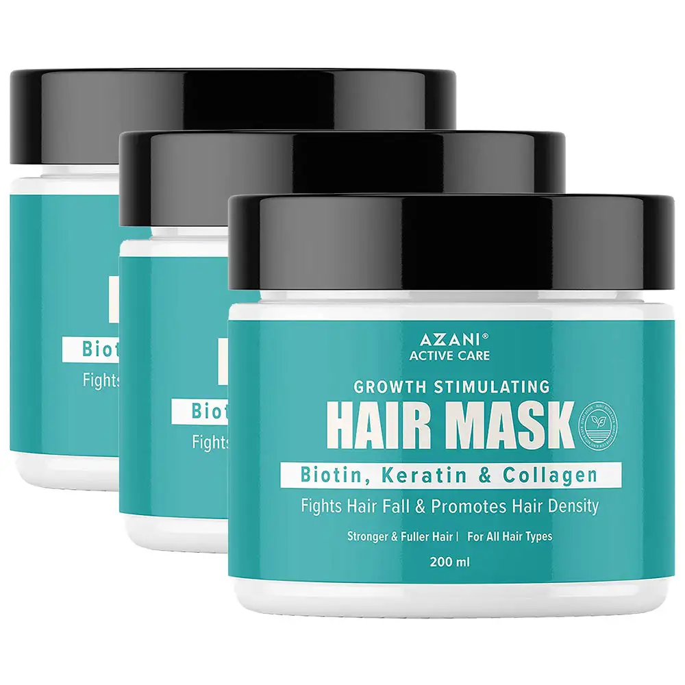 Azani Active Care Hair Mask,  200 ml  Biotin Collagen & Keratin (Pack of 3)