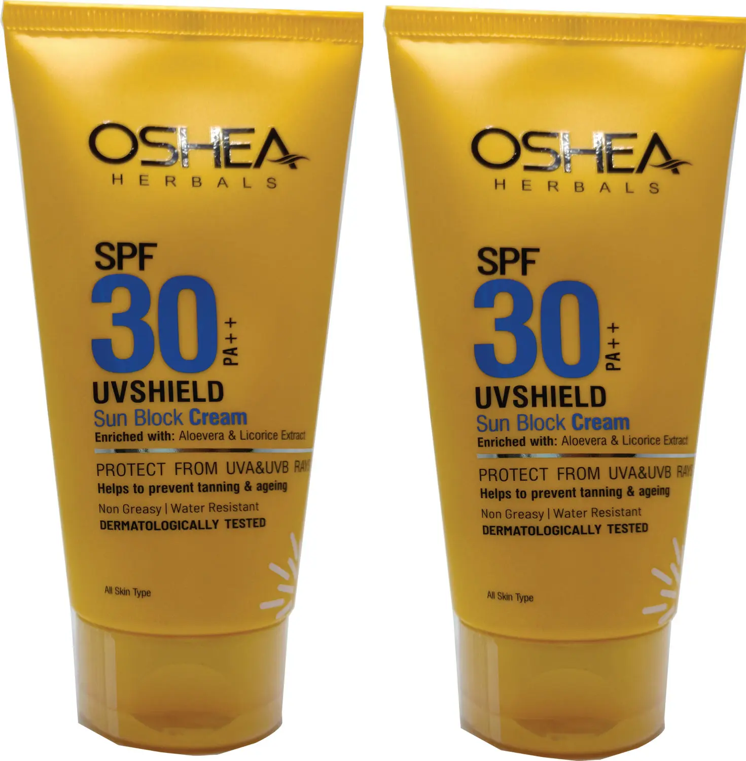 Oshea Herbals UV SHIELD SUN BLOCK CREAM SPF 30 PA ++ 60Grams pack of 2