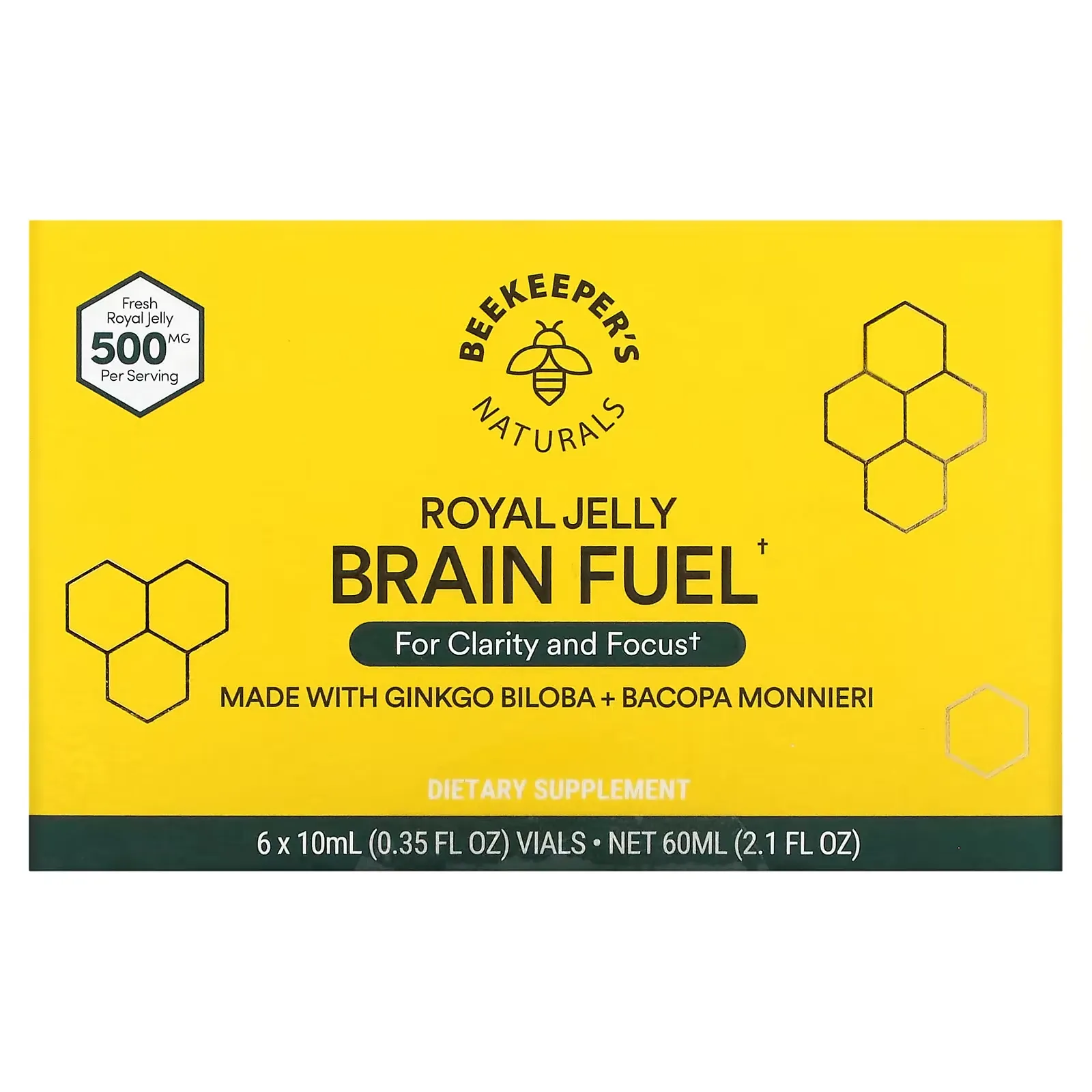 Royal Jelly Brain Fuel, 6 Vials, 0.35 fl oz (10 ml) Each