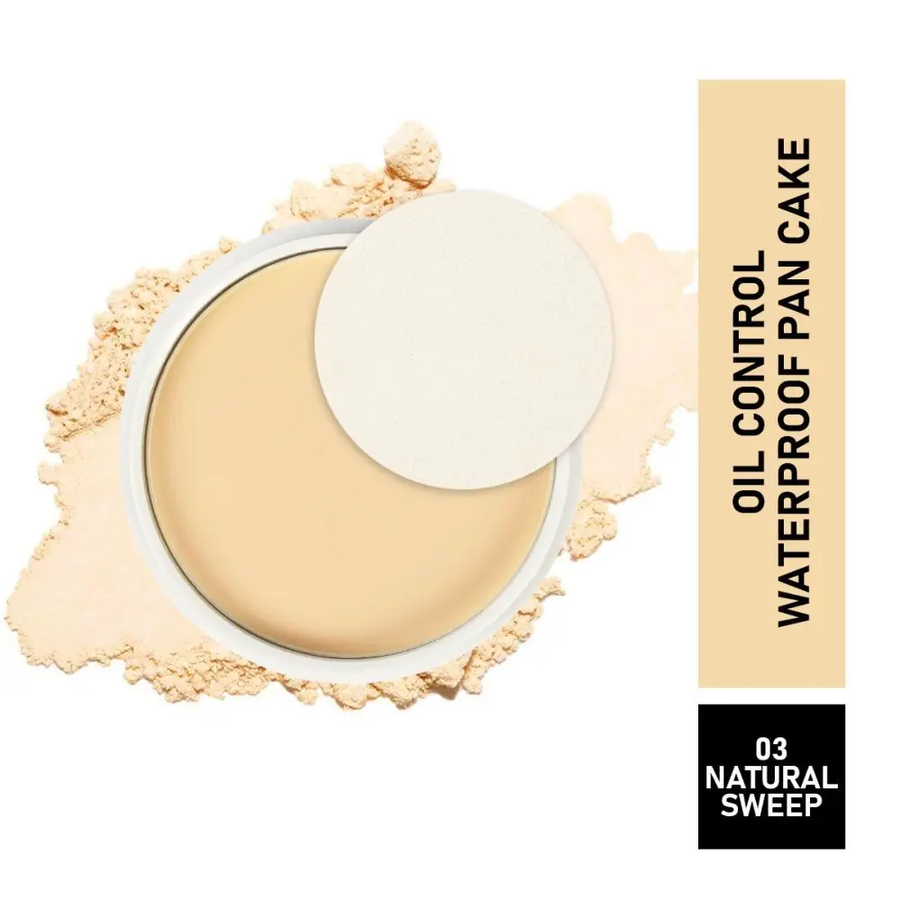 Matt look Oil control Waterproof Pan Cake, Face Makeup, Natural Sweep (15gm)