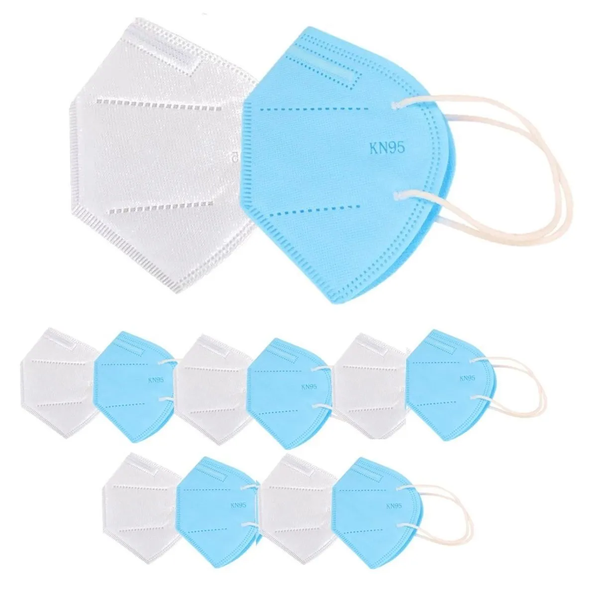 Fabula Pack Of 48 Anti-pollution Reusable 5-layer Mask ( Blue,white)