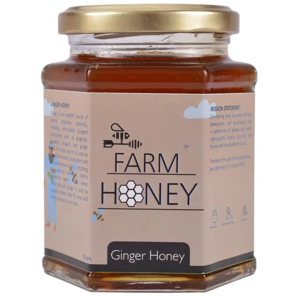 Farm Honey Ginger Honey,  250 g  Unflavoured