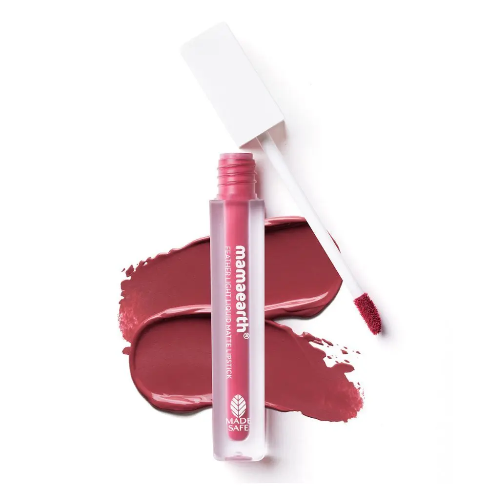 Mamaearth Feather Light Liquid Matte Lipstick with Coconut & Vitamin E - 04 Nude Rose - 3.5 ml