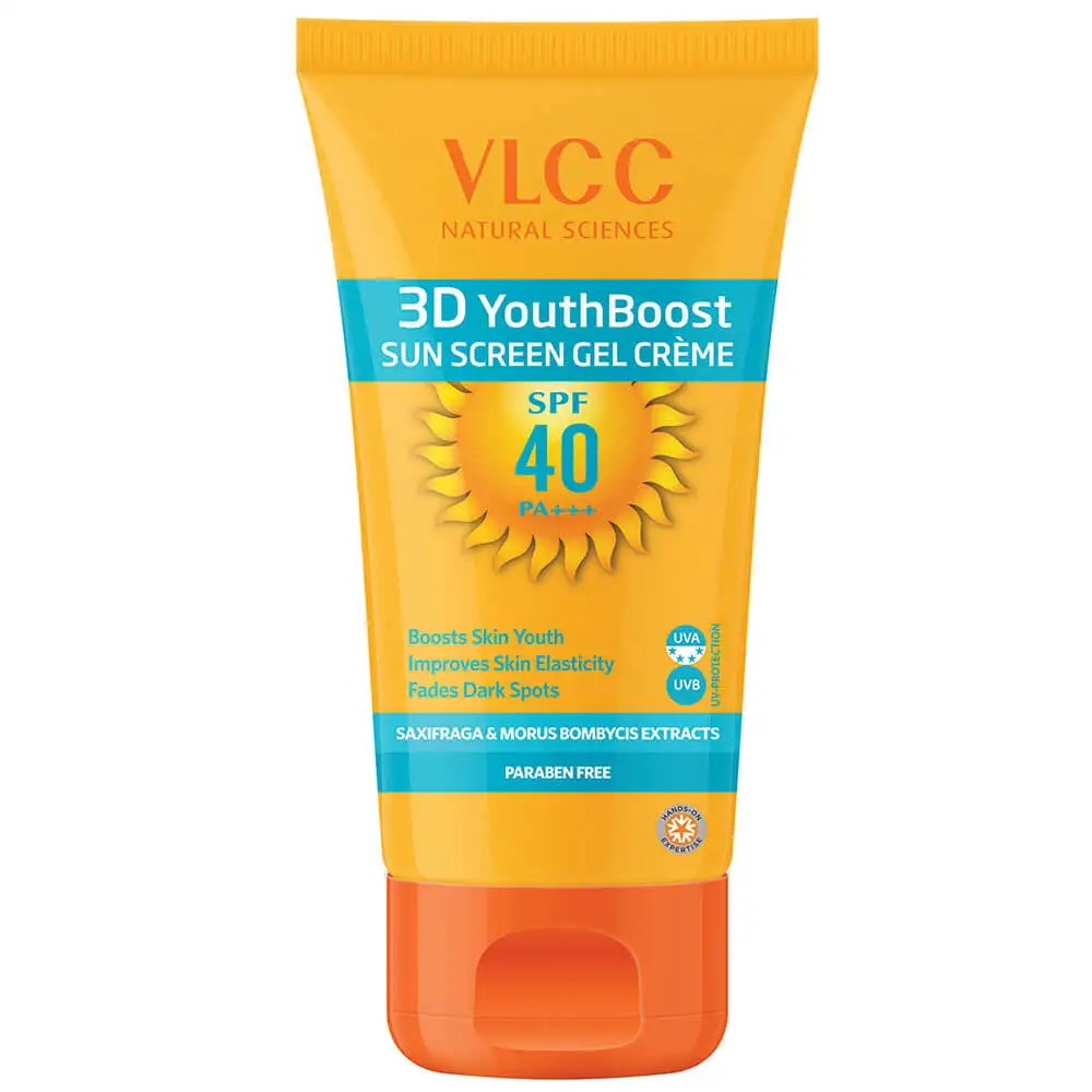 VLCC 3D Youth Boost SPF40 Sunscreen Gel Creme,  100 ml  Saxifraga & Morus Bombycis Extracts