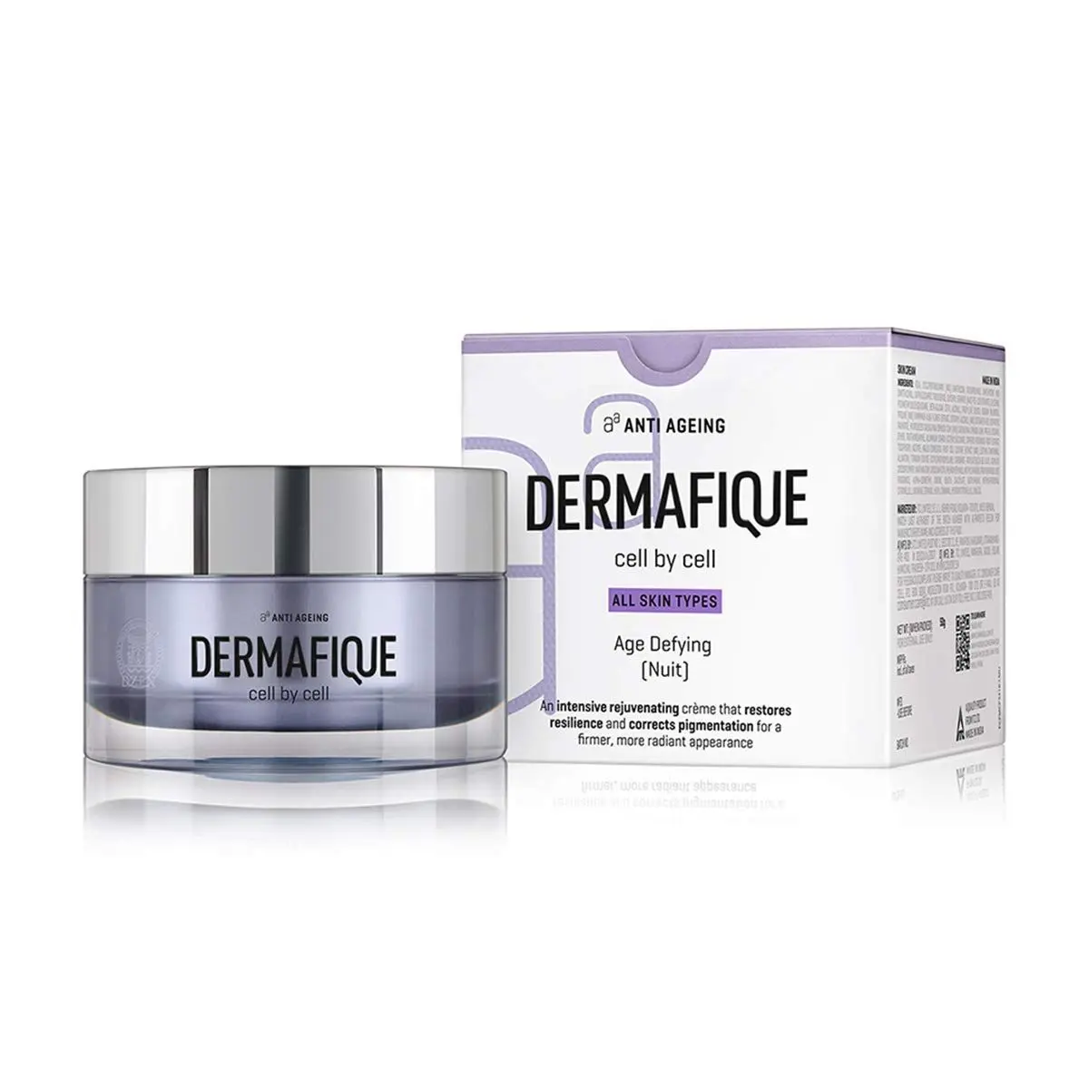 Dermafique Age Defying Nuit Regenerating Cream, 50 g - For All Skin Types - Night Moisturizer Cream for Glowing Skin- Reduces Uneven Skin Tone, Fine lines and Wrinkles - With Plant Stem Cell Technology - Dermatologist Tested