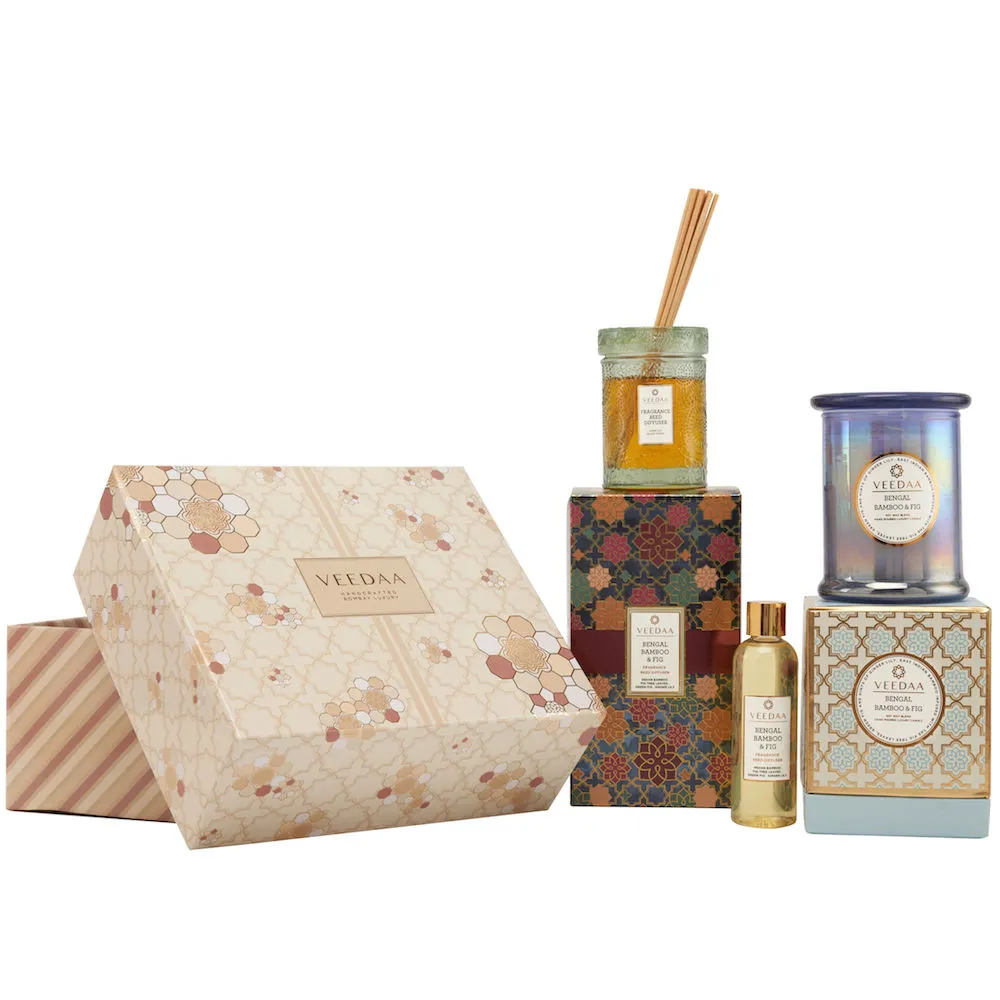 Veedaa Candles Bengal Bamboo & Fig Grande Gift Set