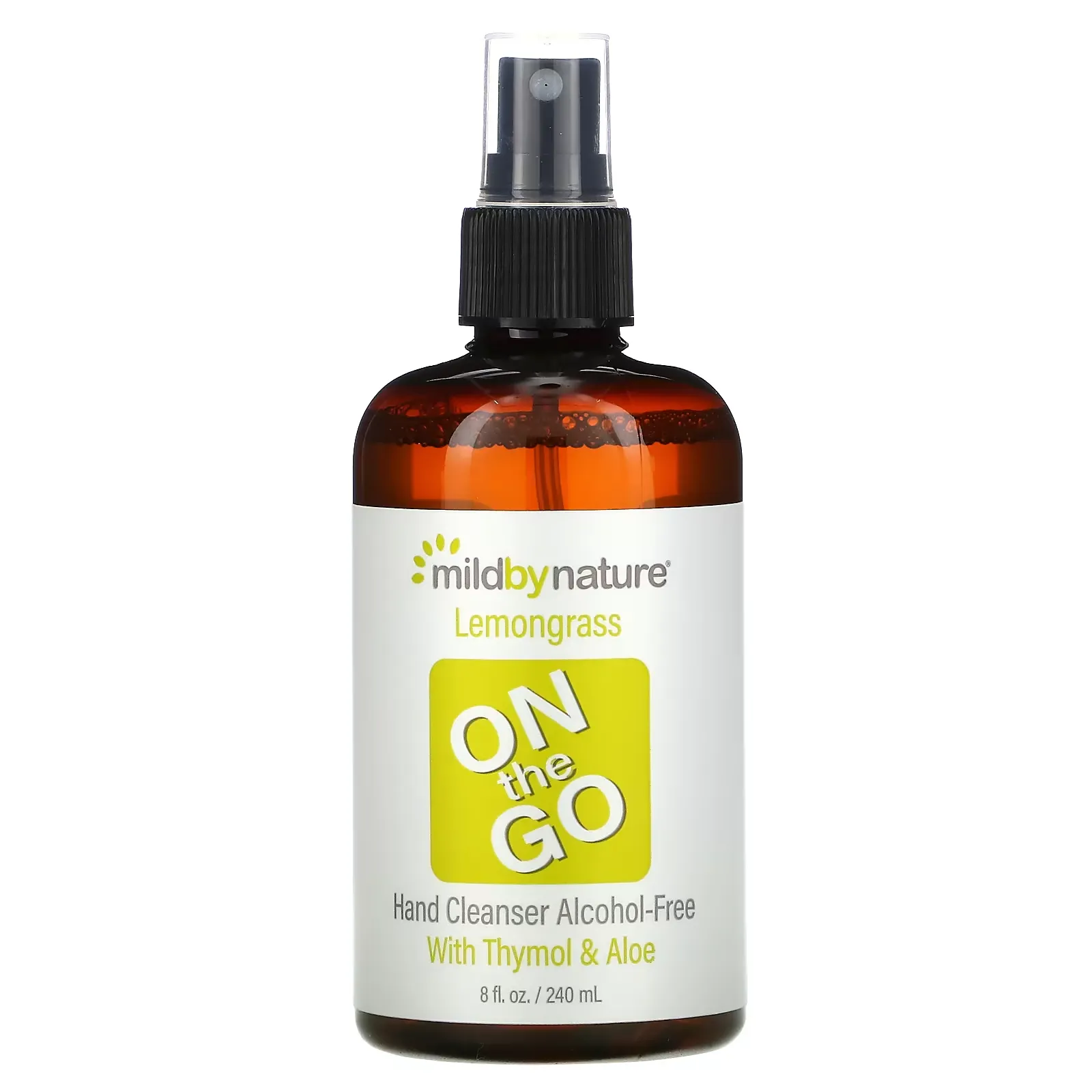 On The Go Hand Cleanser, Alcohol-Free, Lemongrass, 8 fl oz (240 ml)