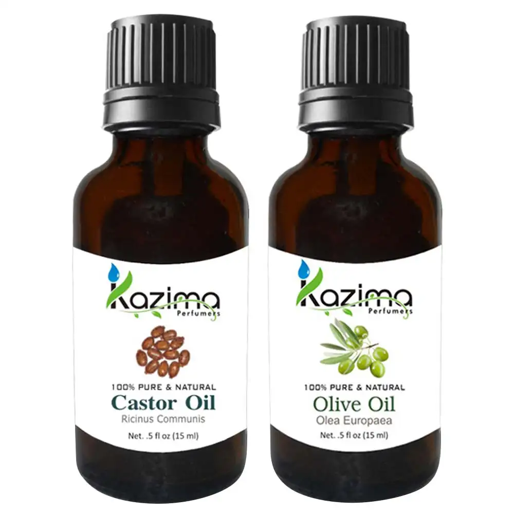 Kazima Olive & Castor Oil (Each 15ml) Combo,  2 Piece(s)/Pack  All Hair Type