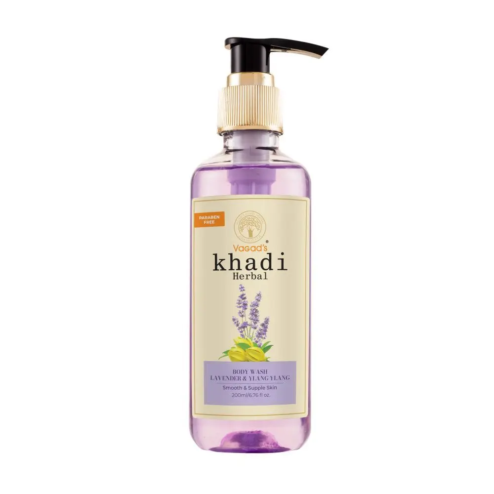 Vagad's Khadi Lavender & Ylang Ylang Body wash 200ml l Hydrates and Purifies the skin l Paraben & silicon free