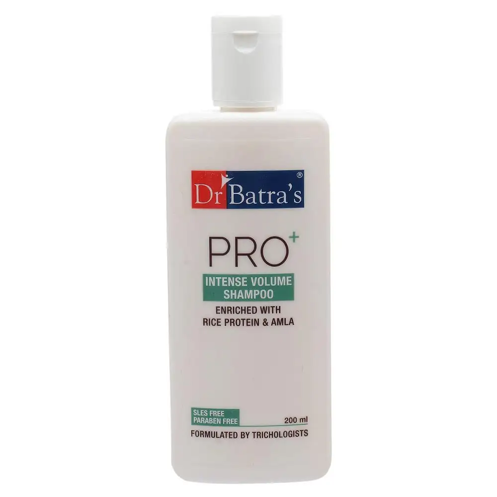 Dr Batra's Pro+ Intense Volume Shampoo,  200 ml  Enriched with Rice Protein & Amla