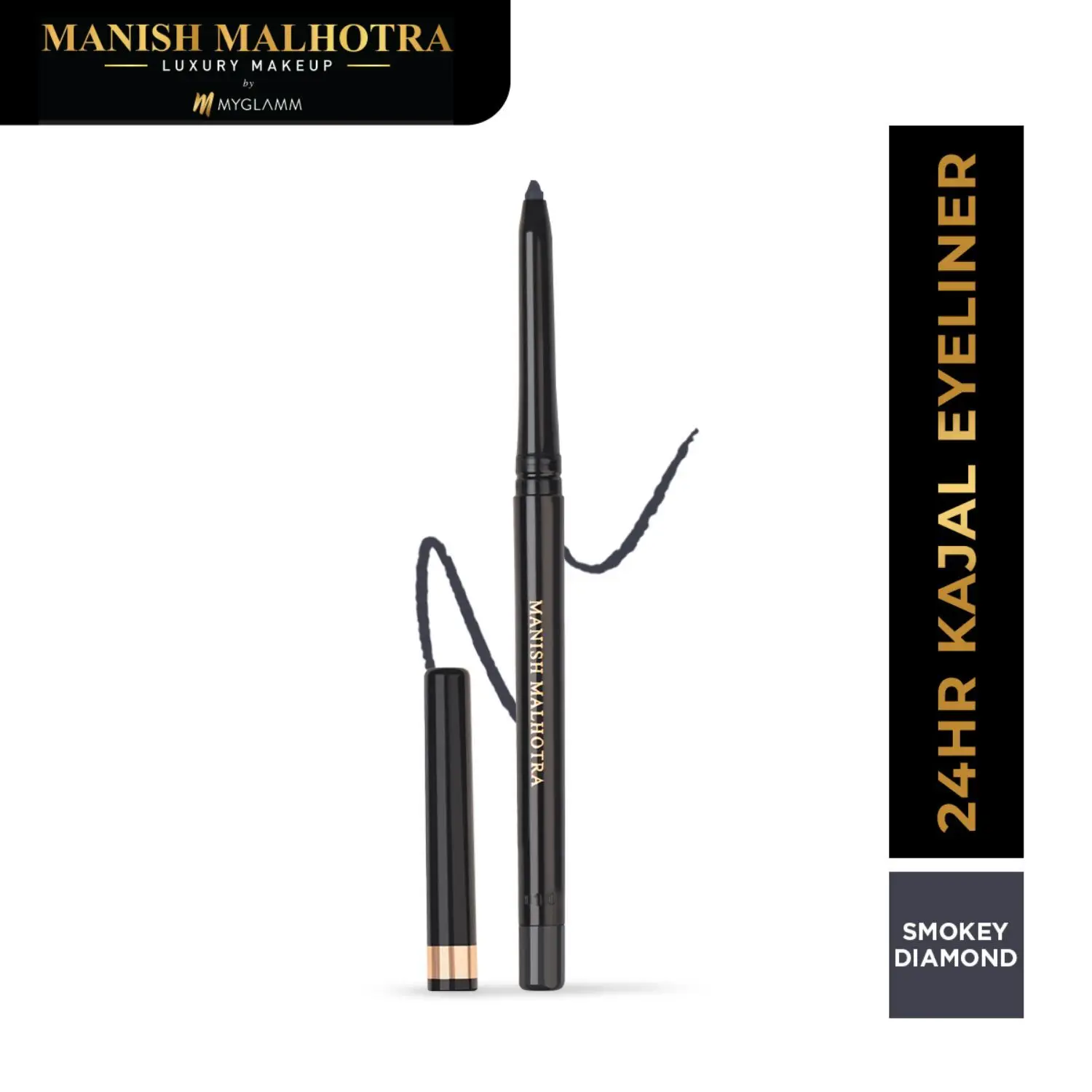 Manish Malhotra Beauty By MyGlamm 24H Kajal Eyeliner-Smokey Diamond-0.35gm