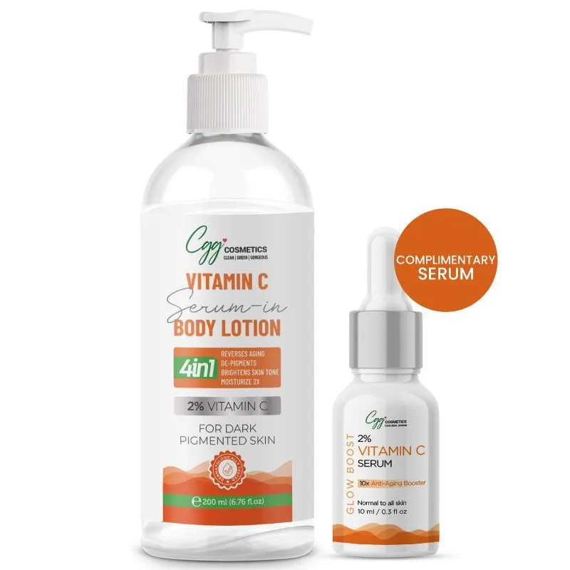 CGG Cosmetics 2% Vitamin C Serum In Body Lotion With Free Sample Of 2% Vitamin C Serum